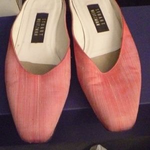 Stuart Weitzman Pink Fabric Flat Mules